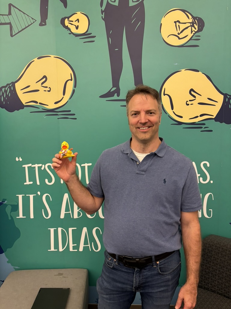 John Fleenor with their rubber duck