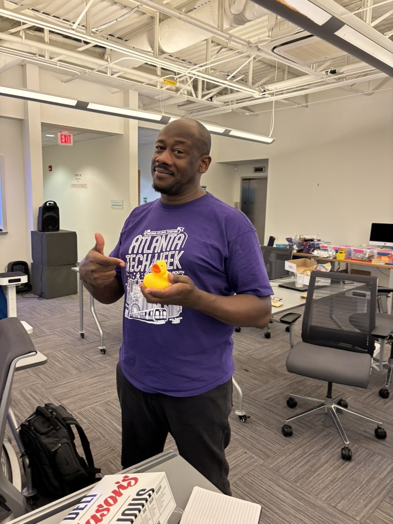Lawrence Lockhart with their rubber duck