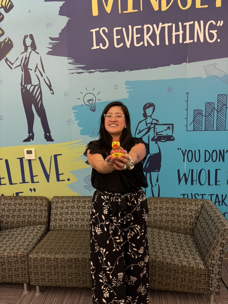 Steph Lambruschini with their rubber duck