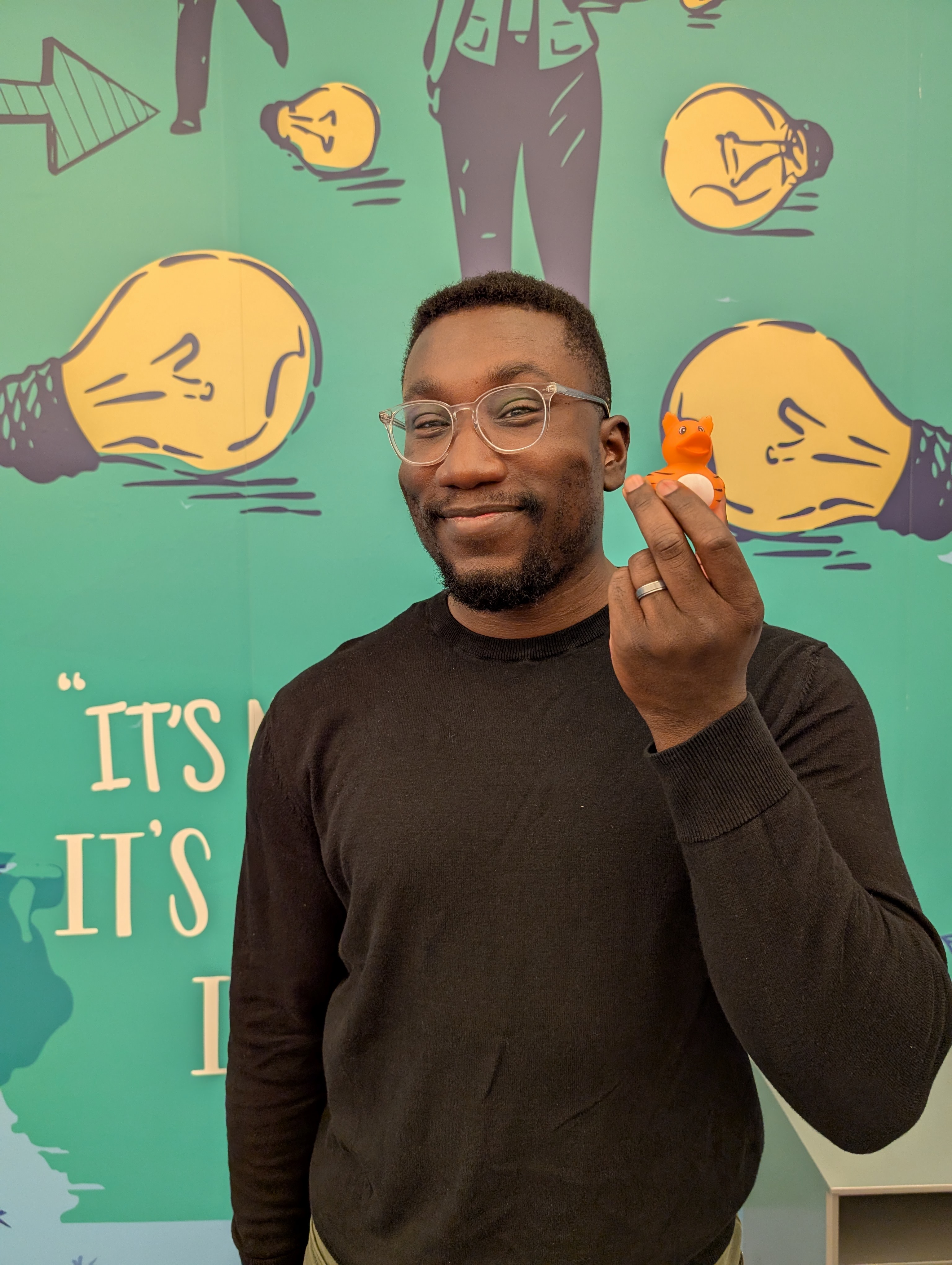 Tremaine McKinley with their rubber duck